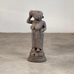 15th Century Majapahit Terracotta Handmaiden Figure (Woman Holding Her Hair)