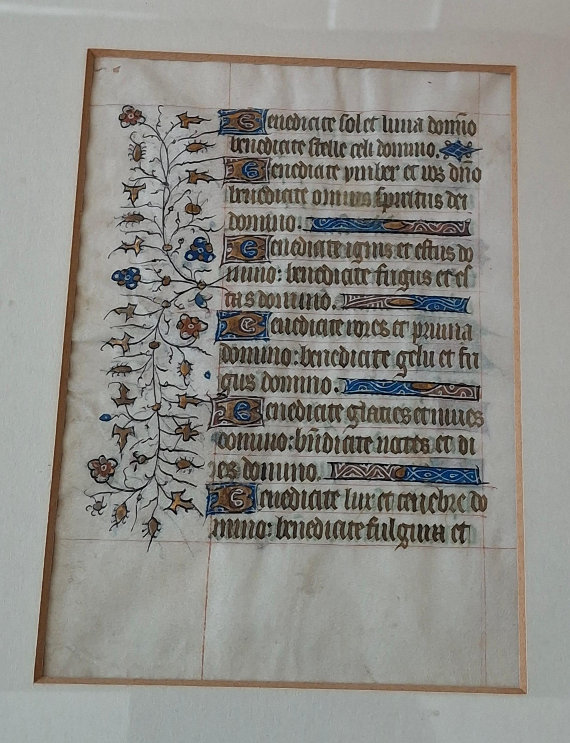 15th Century Medieval Manuscript Page From Book of Hours

5