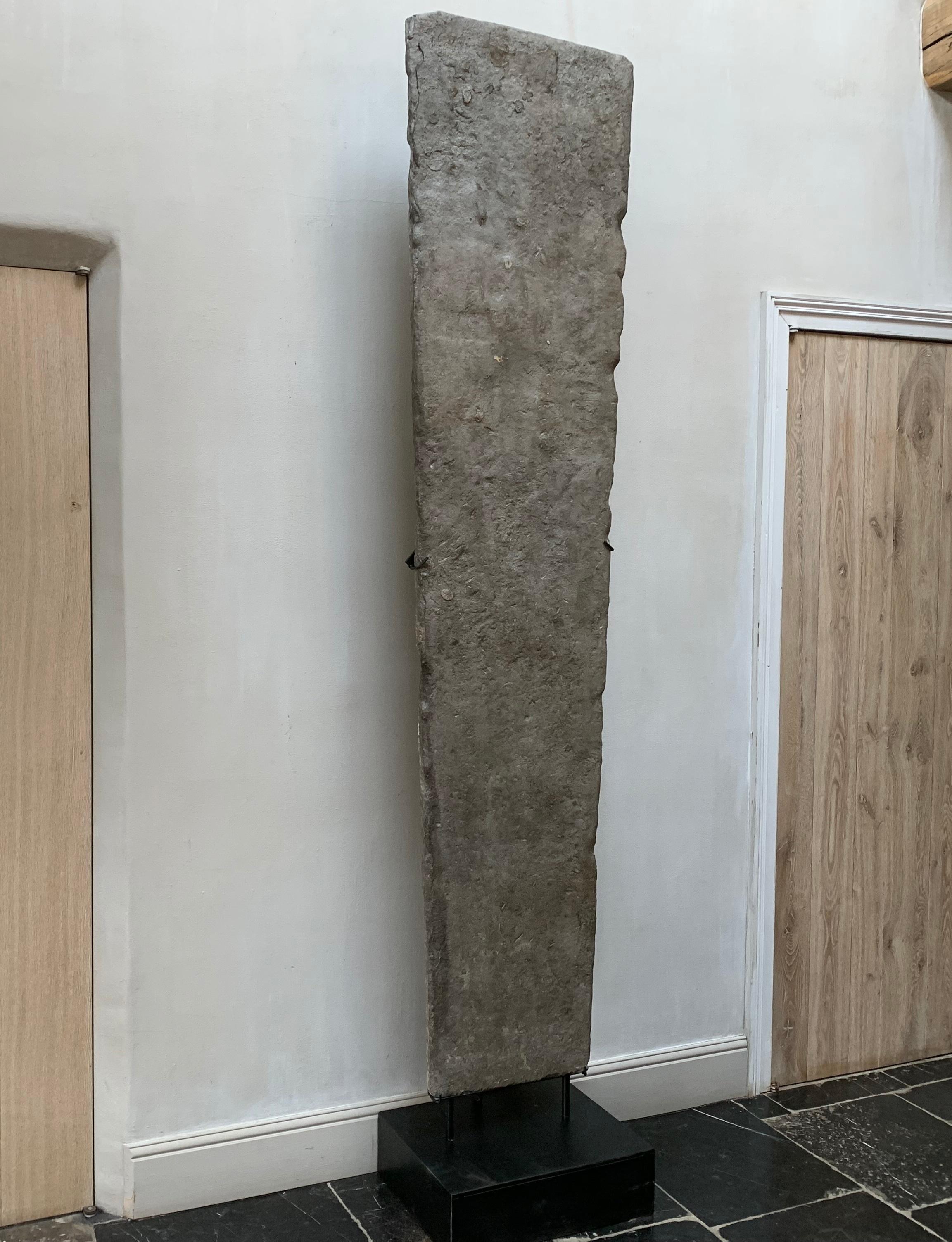 15th Century Monumental Monolithic Stone Slab with Fossiles For Sale 3