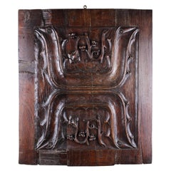 Antique 15th century Oak Panel Flamboyant Gothic Southern Netherlands