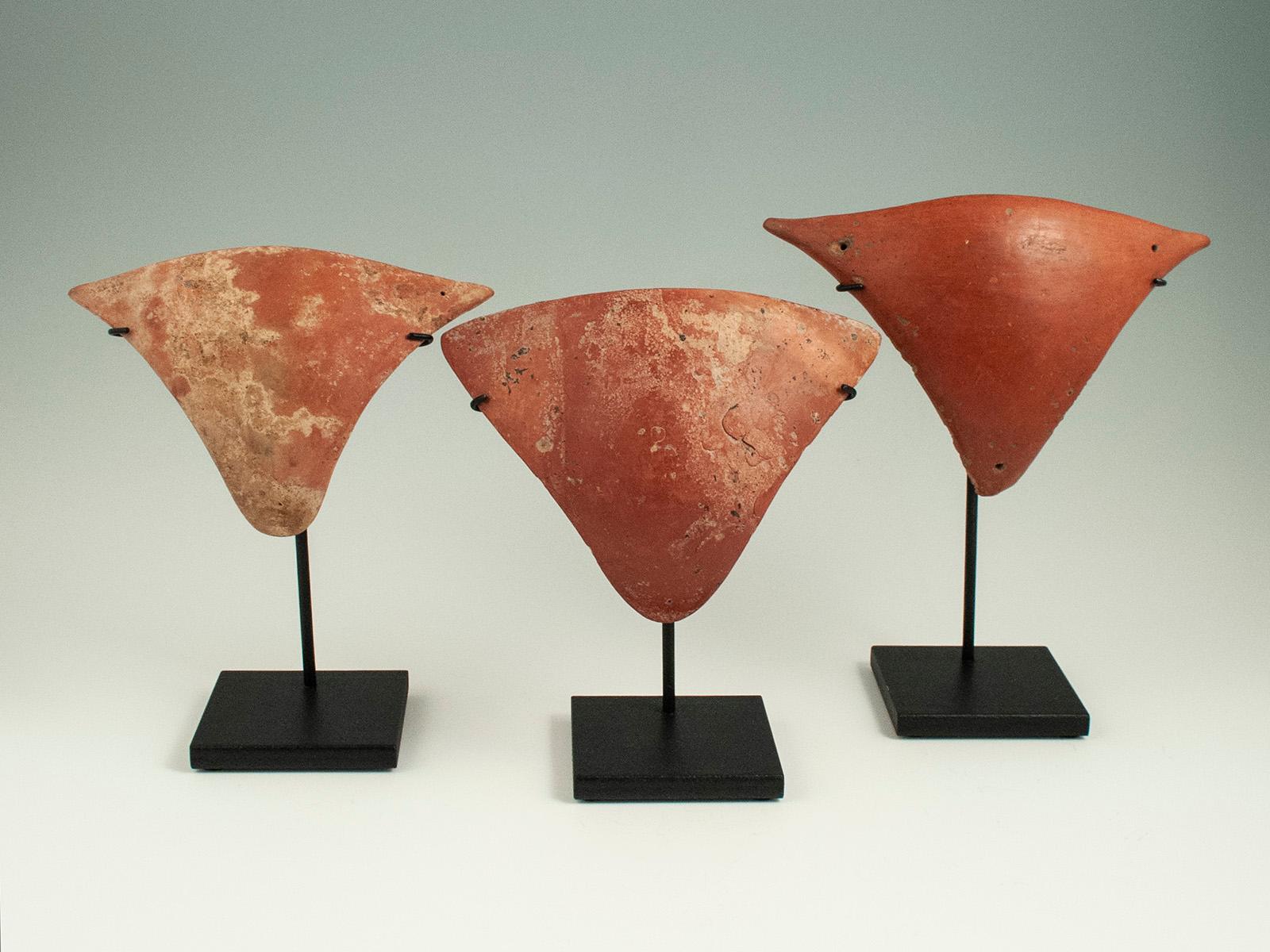 Tribal 15th Century or Earlier Redware Tangas, Marajoara Culture, Marajo Island, Brazil For Sale