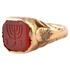 15th Century Renaissance Gold And Carnelian Jewish Ring