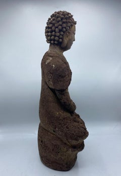15th Century Sino Tibetan Cast Stone Buddha Sculpture