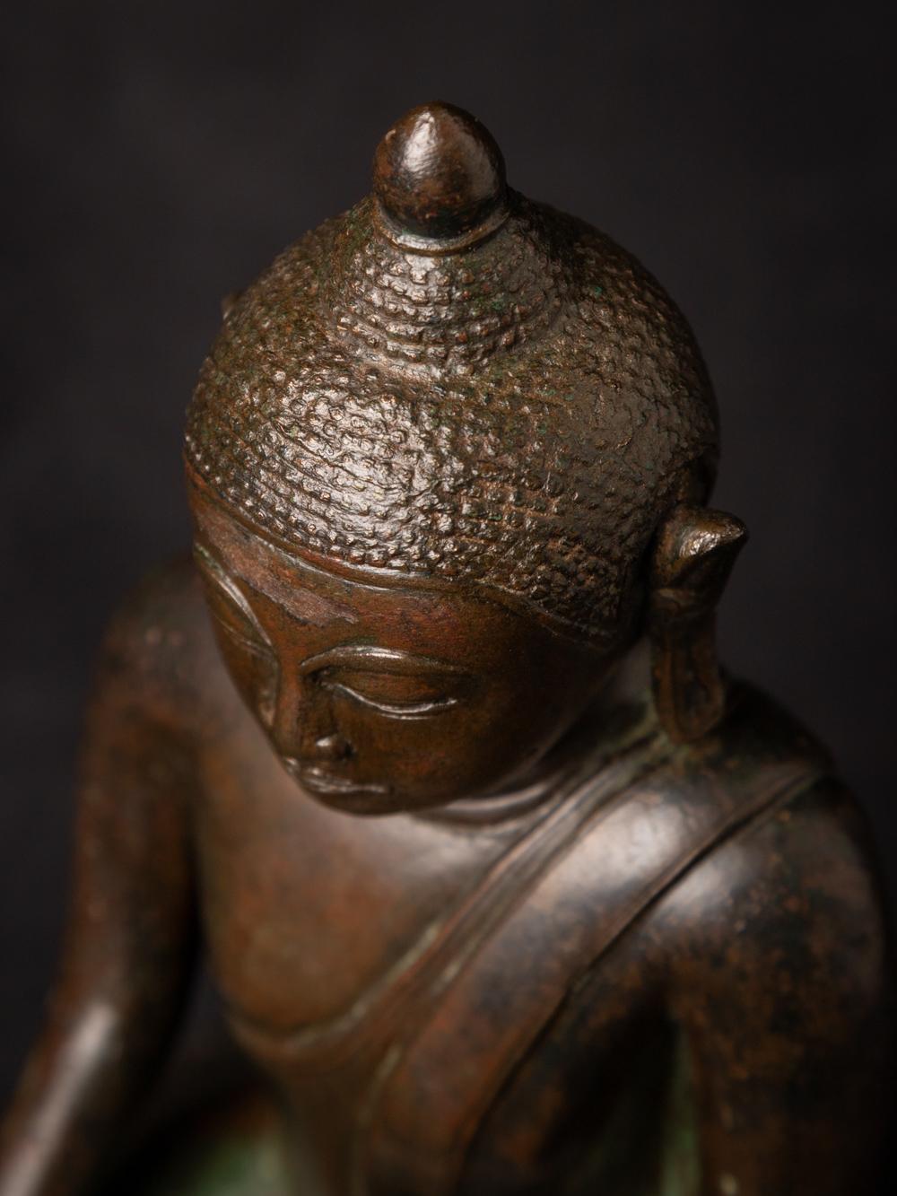 Sondere antike burmesische Buddha-Statue aus Bronze aus Burma aus dem 15. Jahrhundert im Angebot 5