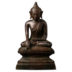 statue de Bouddha birman en bronze ancien spéciale du 15e siècle de Birmanie