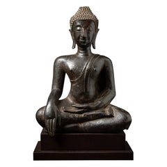 15th century Special antique bronze Thai Buddha statue from Thailand