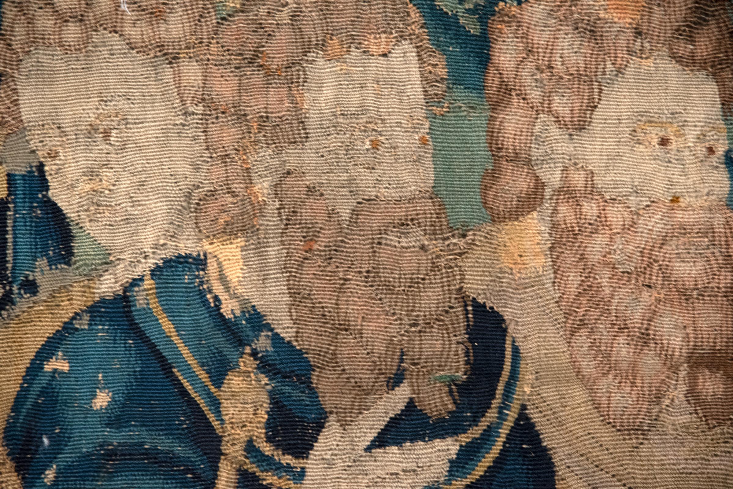 Depicting the moment the moment described in Genesis 14:20 when Abraham, Father of three faiths (i.e. Judaism, Christianity, and Islam), paid tithes to the leader of Jerusalem, Melchizedek. This tapestry was woven in Brussels, and would have been
