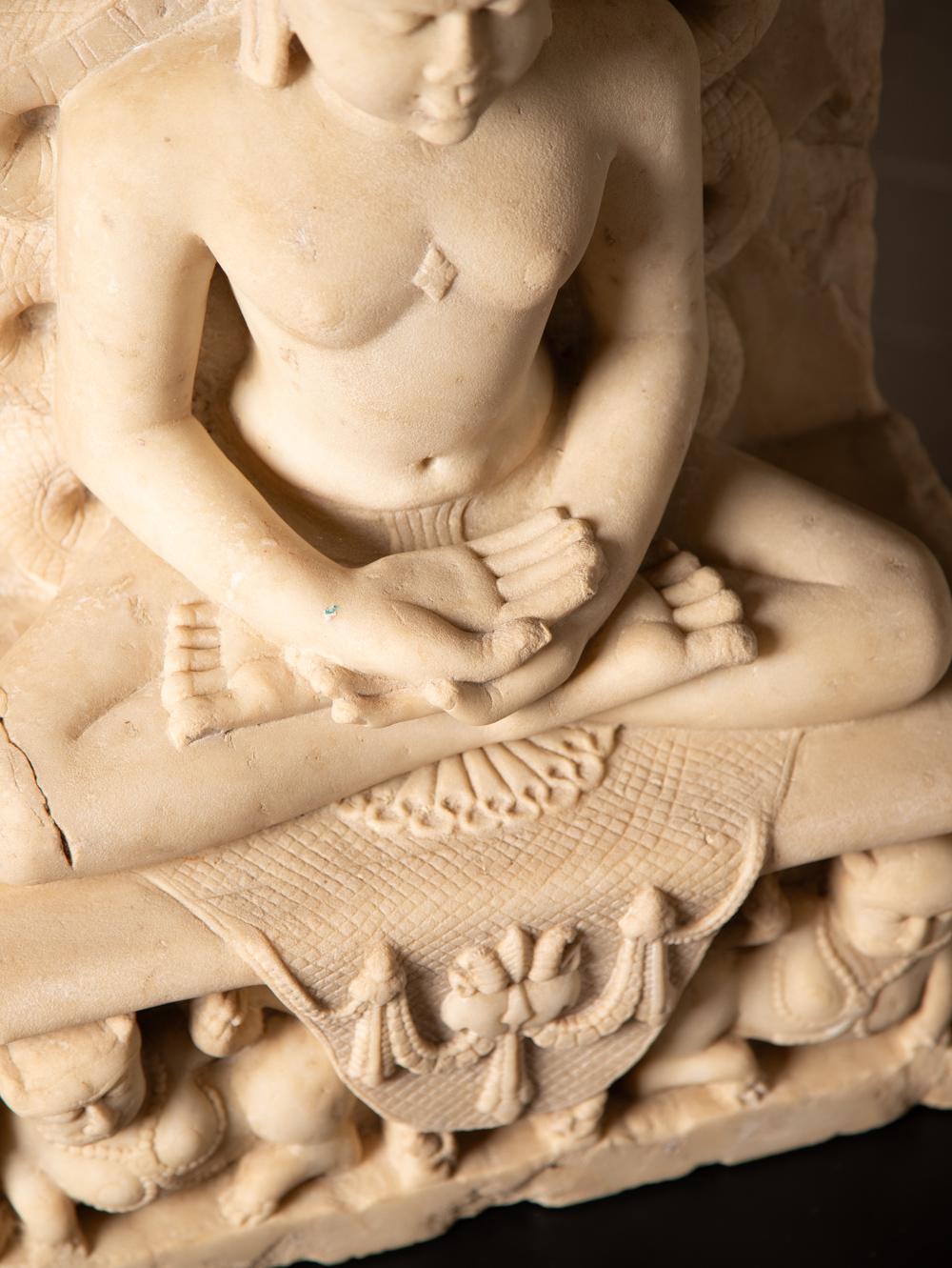15th century Very special antique marble Jain statue from India For Sale 13