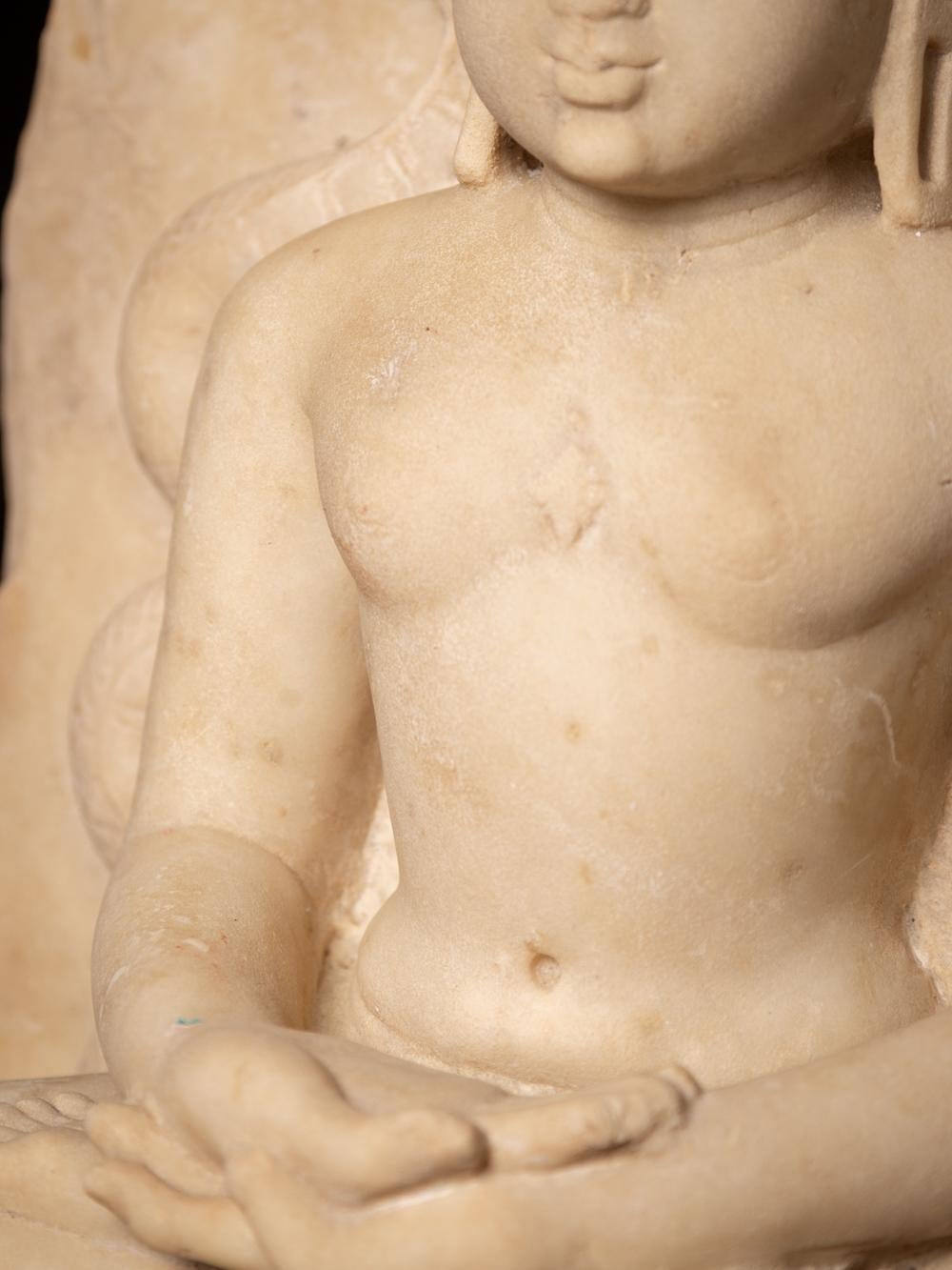 Marble 15th century Very special antique marble Jain statue from India For Sale