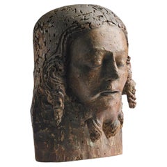 15th-century Wood Head of christ, possibly by Giovanni da Maiano 'd. 1478'