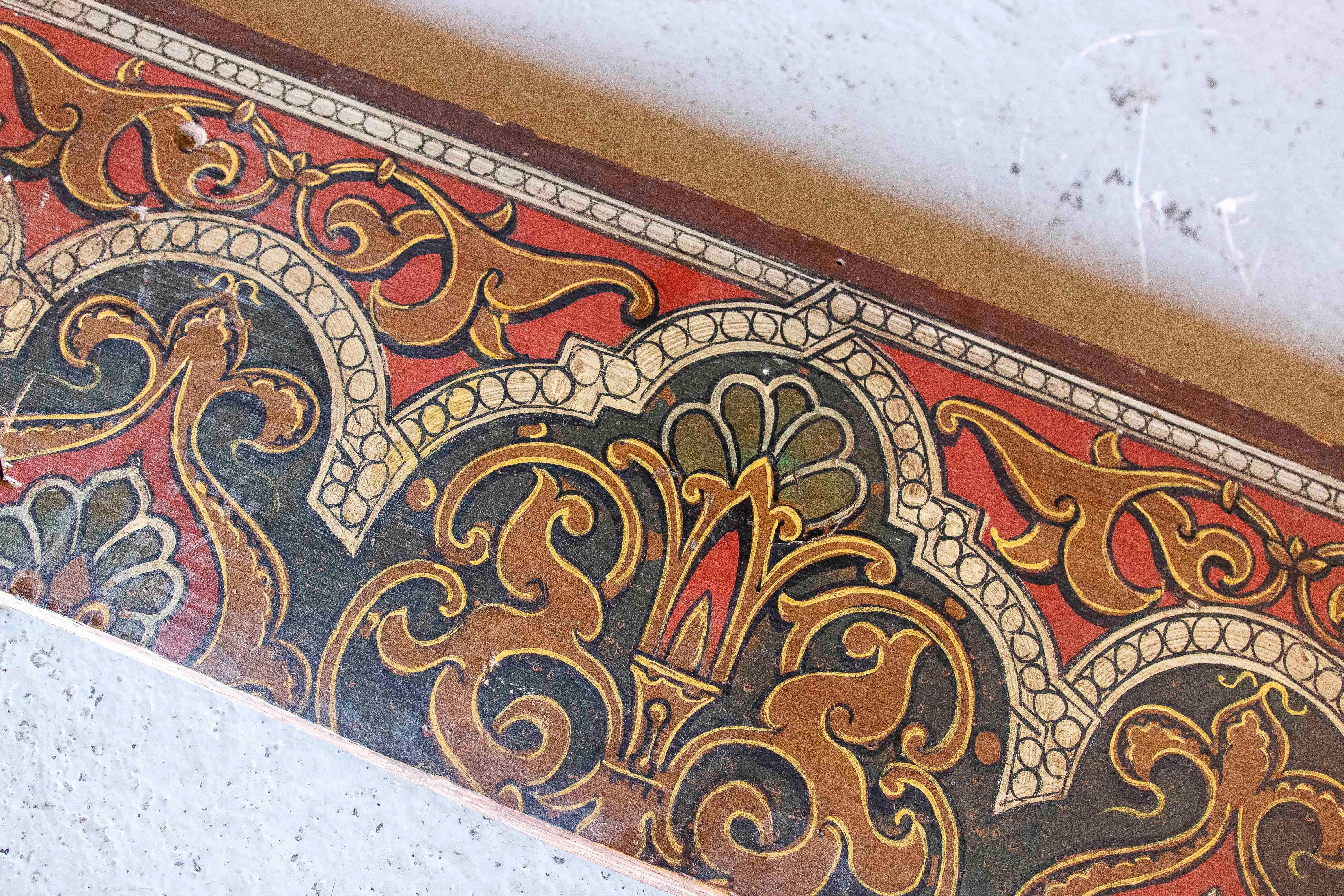 15th Polychrome Coffered Ceiling Panel with Heraldry Coats of Arms For Sale 7