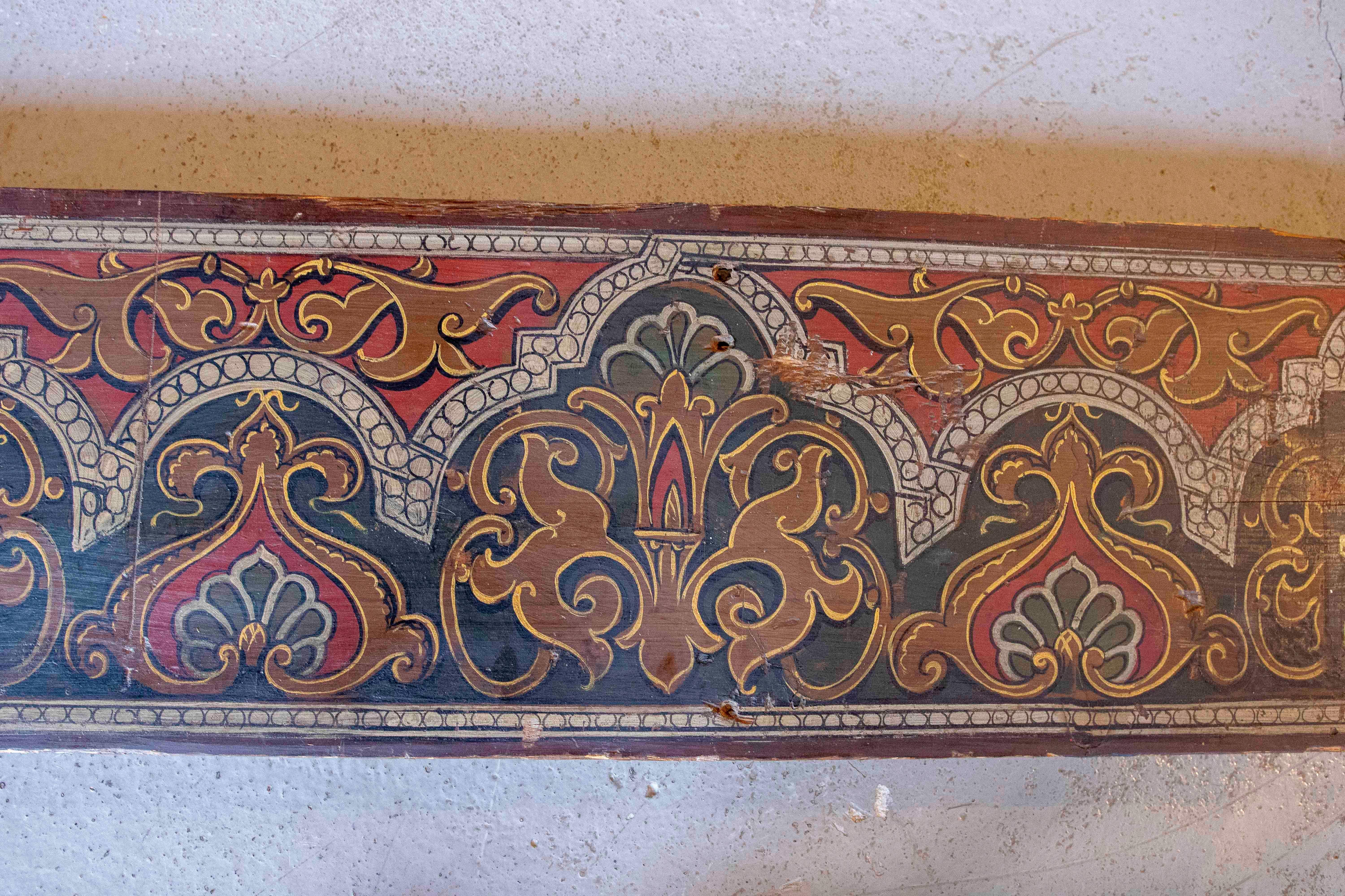 15th Polychrome Coffered Ceiling Panel with Heraldry Coats of Arms For Sale 2