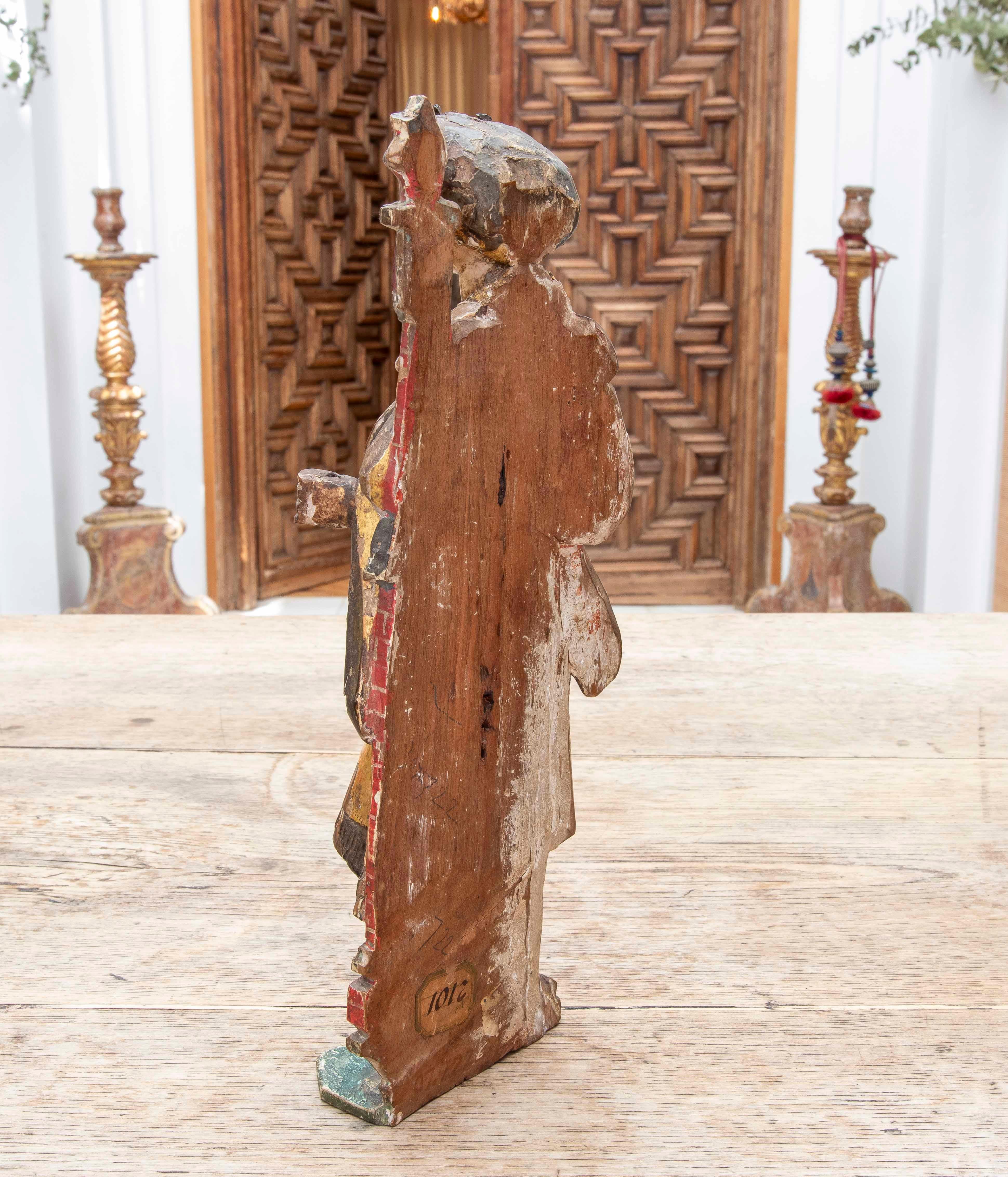 15. Polychrome Holzskulptur der Heiligen Barbara. Mechelen. (Belgisch) im Angebot