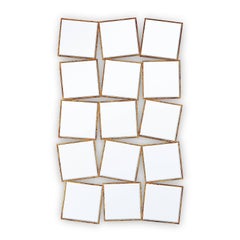 15th Squares Mirror with Solid Wood Frame with Gold Painting