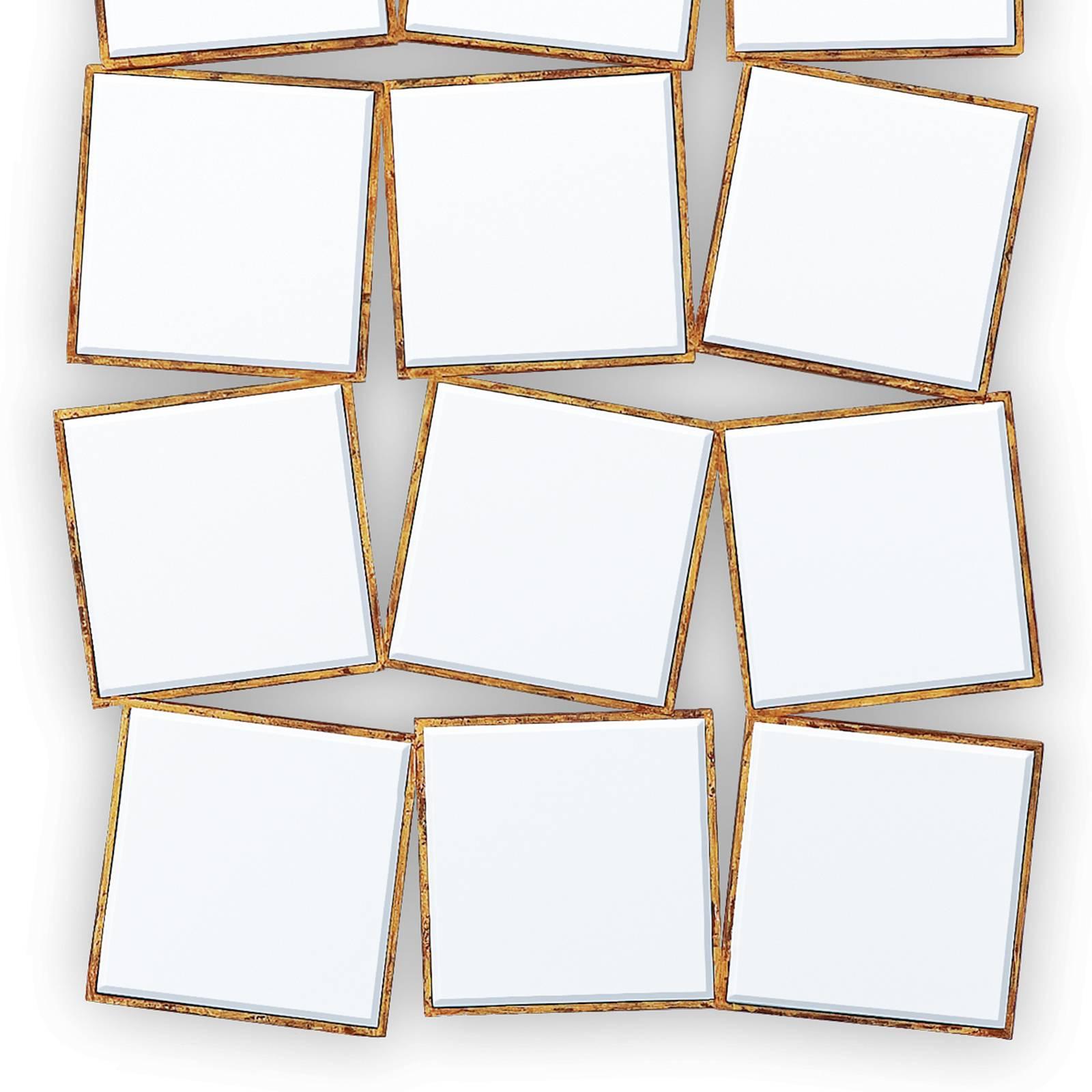 15. Quadratischer Spiegel mit Massivholzrahmen und Goldmalerei im Zustand „Hervorragend“ im Angebot in Paris, FR