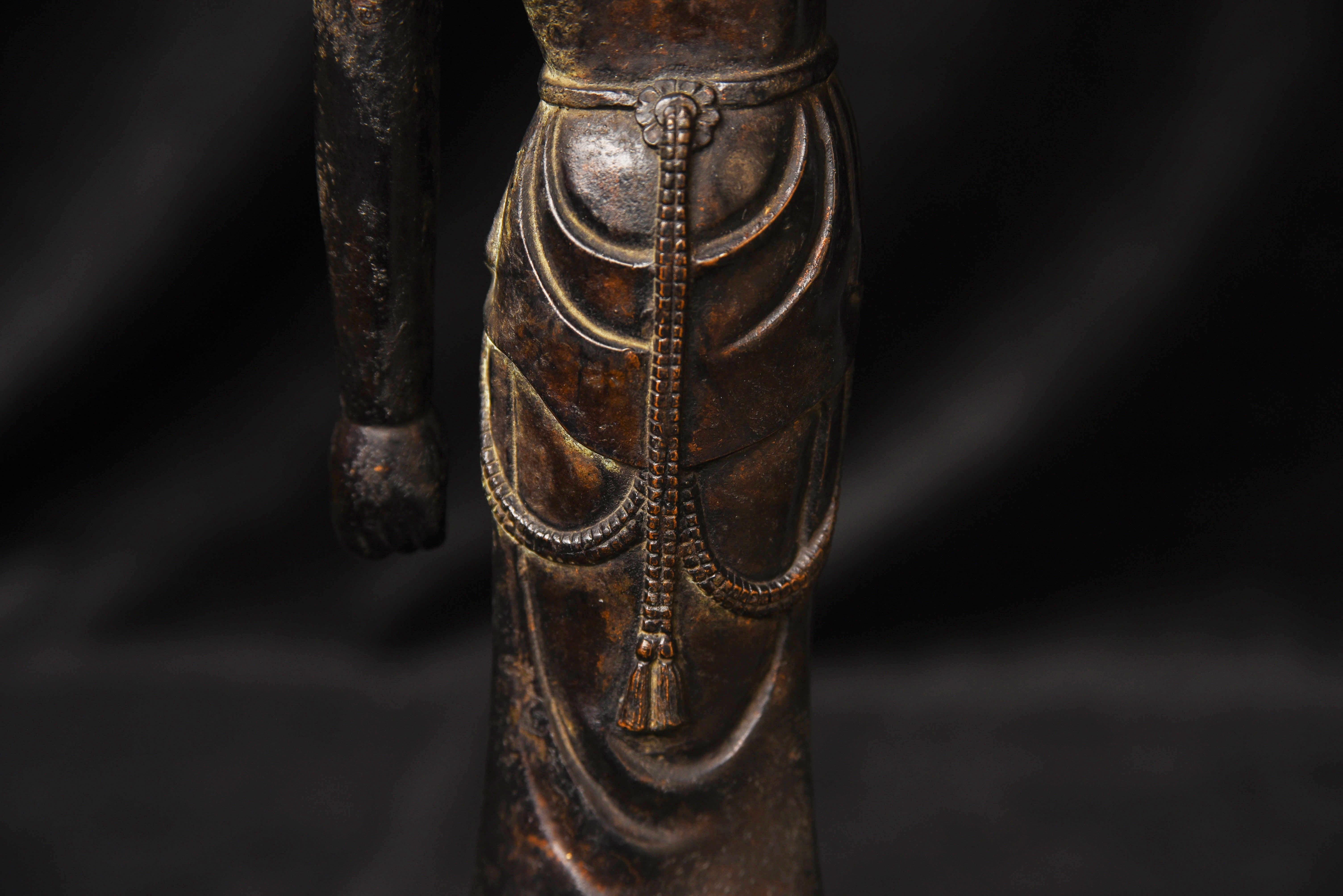 15th Century Japanese Bronze Baby Buddha, Large, Refined and Graceful-Special! For Sale 6