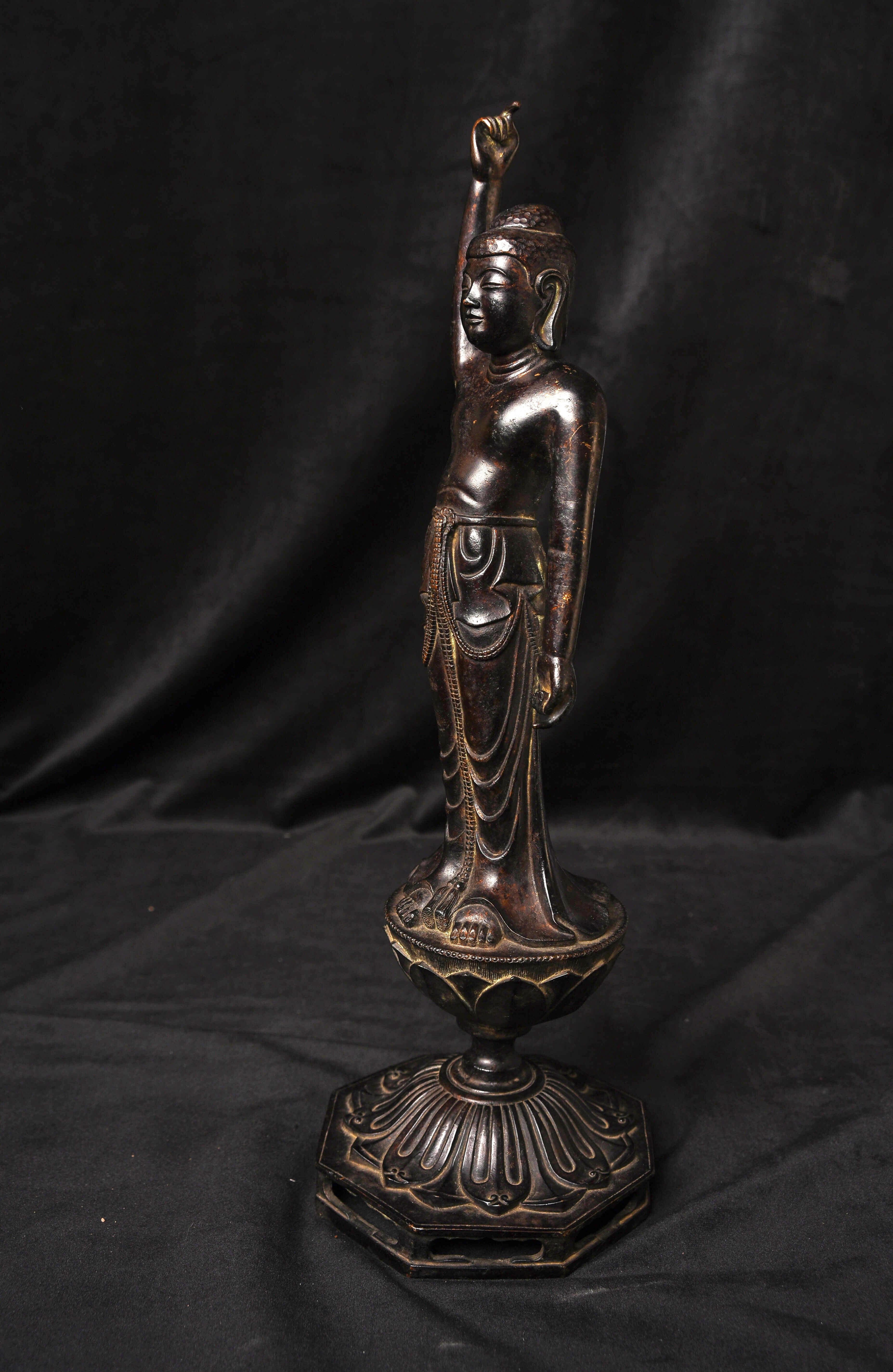 Cast 15th Century Japanese Bronze Baby Buddha, Large, Refined and Graceful-Special! For Sale