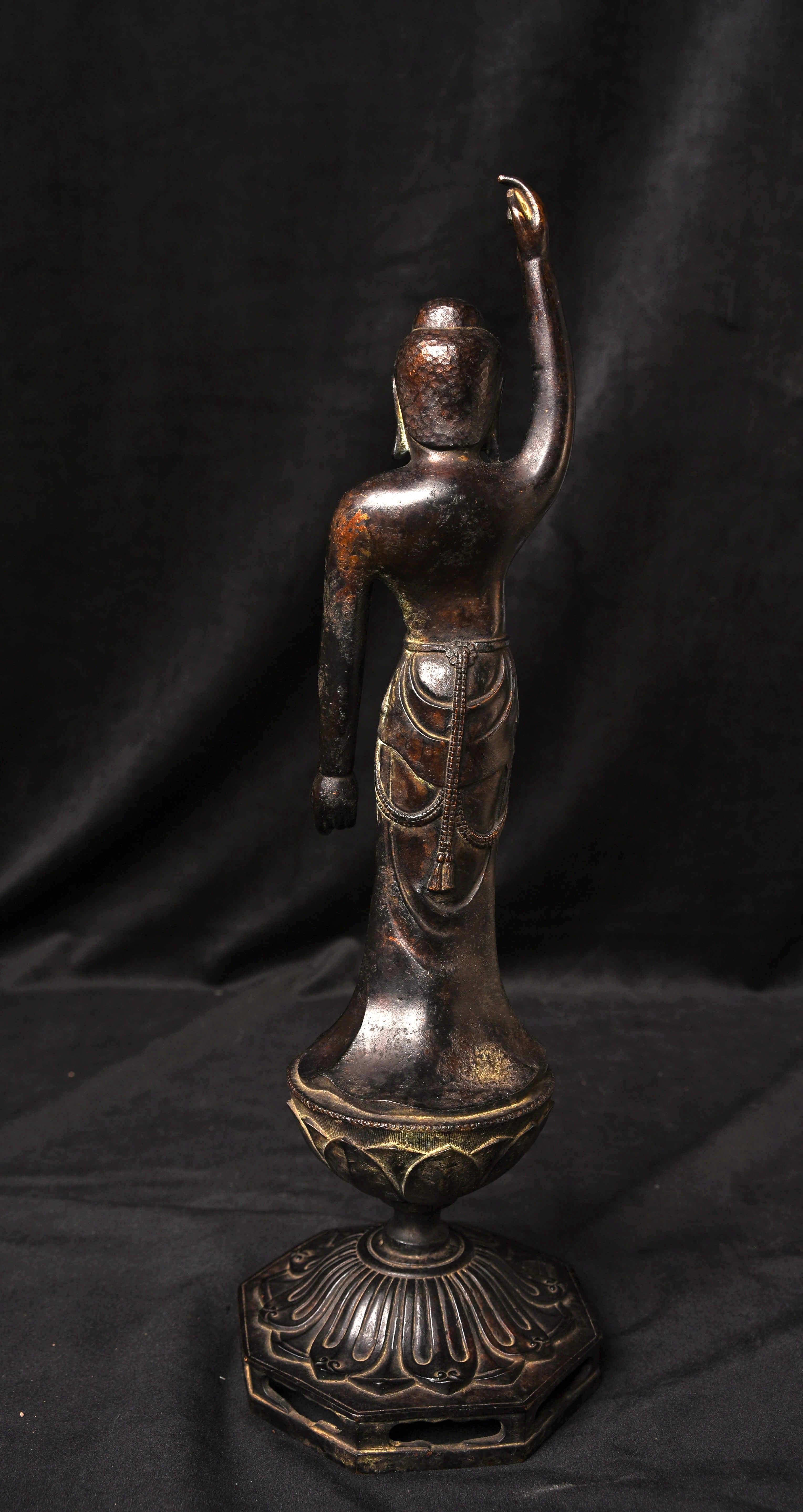 Cast 15th Century Japanese Bronze Baby Buddha, Large, Refined and Graceful-Special! For Sale