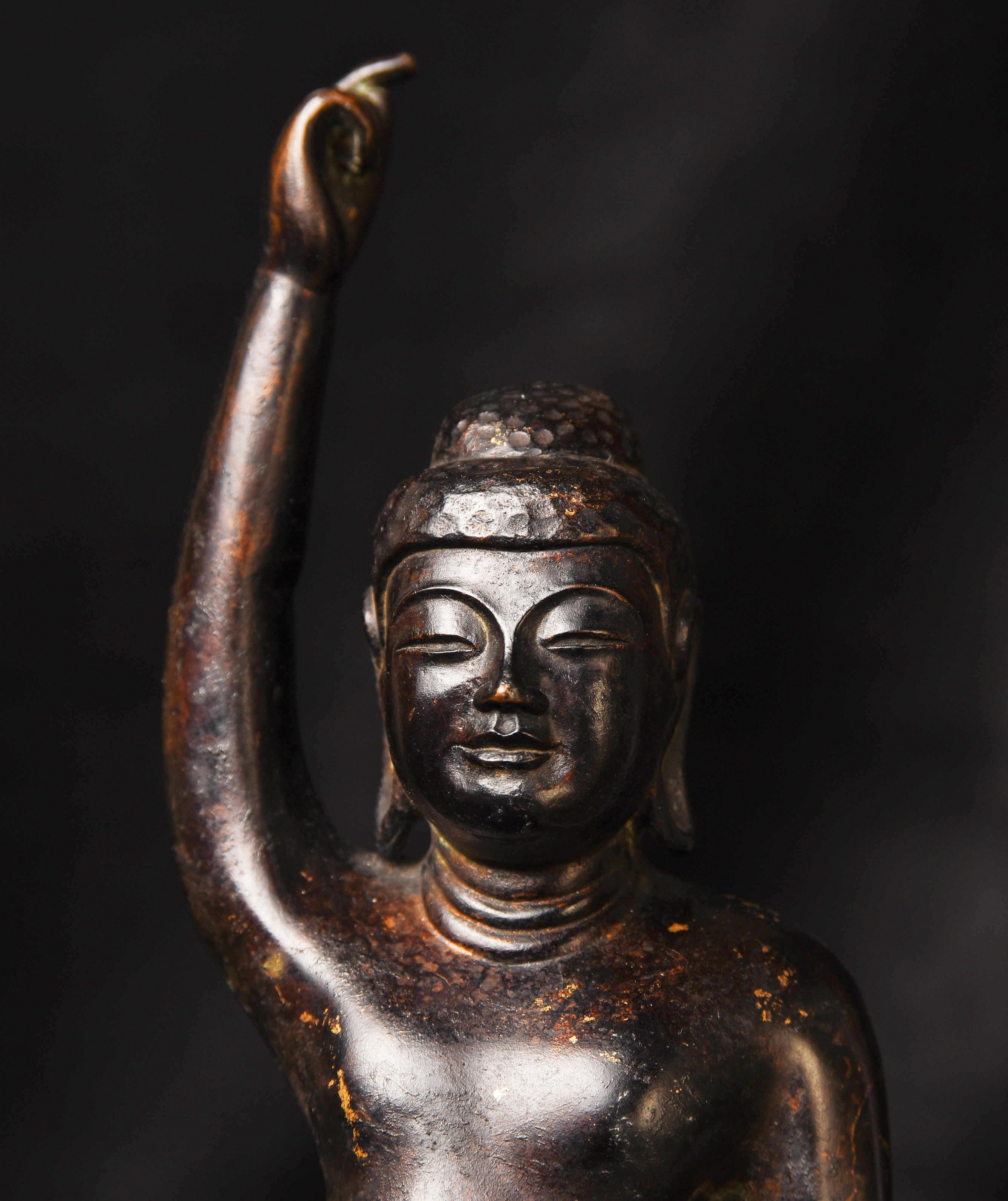 18th Century and Earlier 15th Century Japanese Bronze Baby Buddha, Large, Refined and Graceful-Special! For Sale