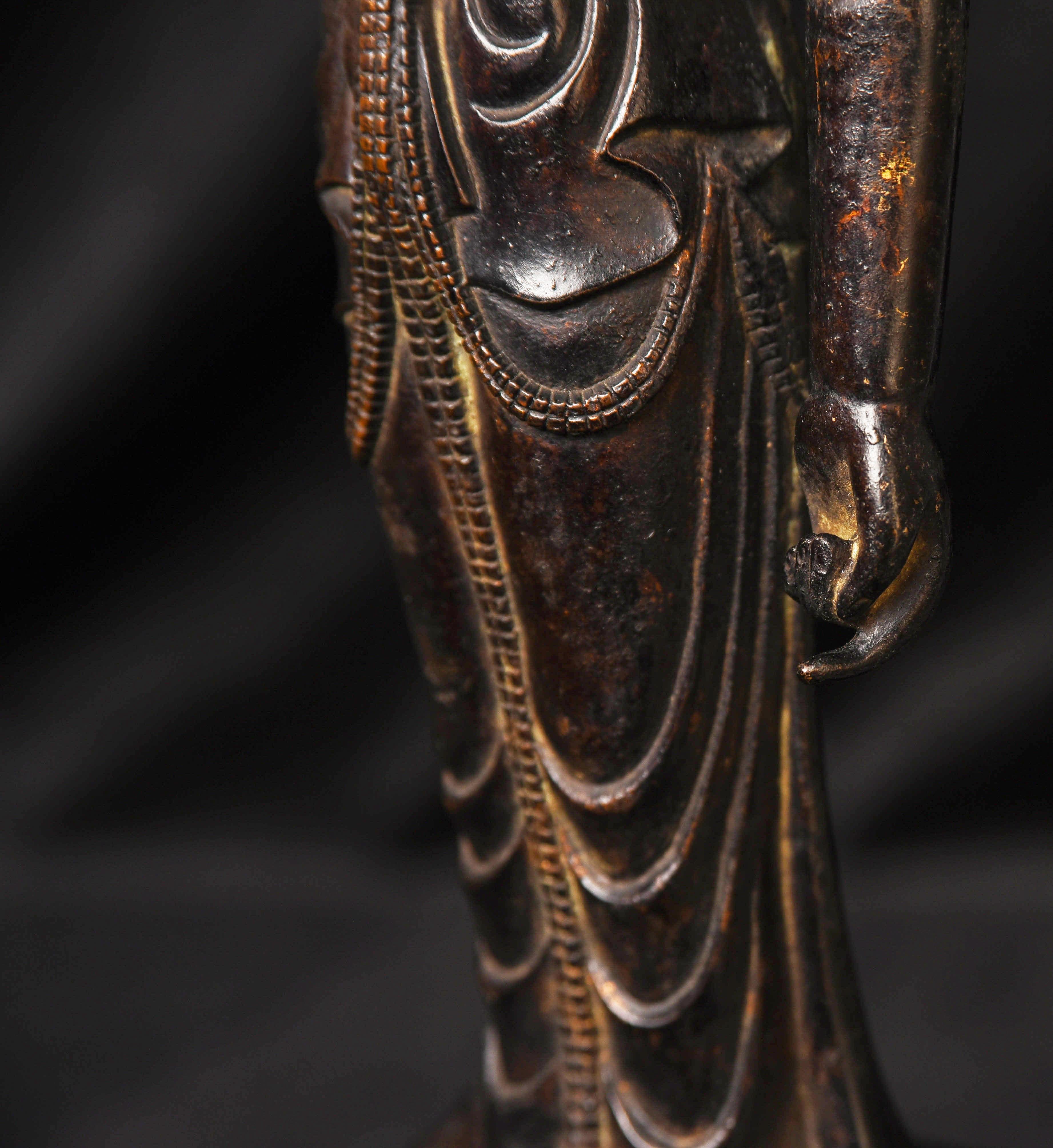 15th Century Japanese Bronze Baby Buddha, Large, Refined and Graceful-Special! For Sale 2