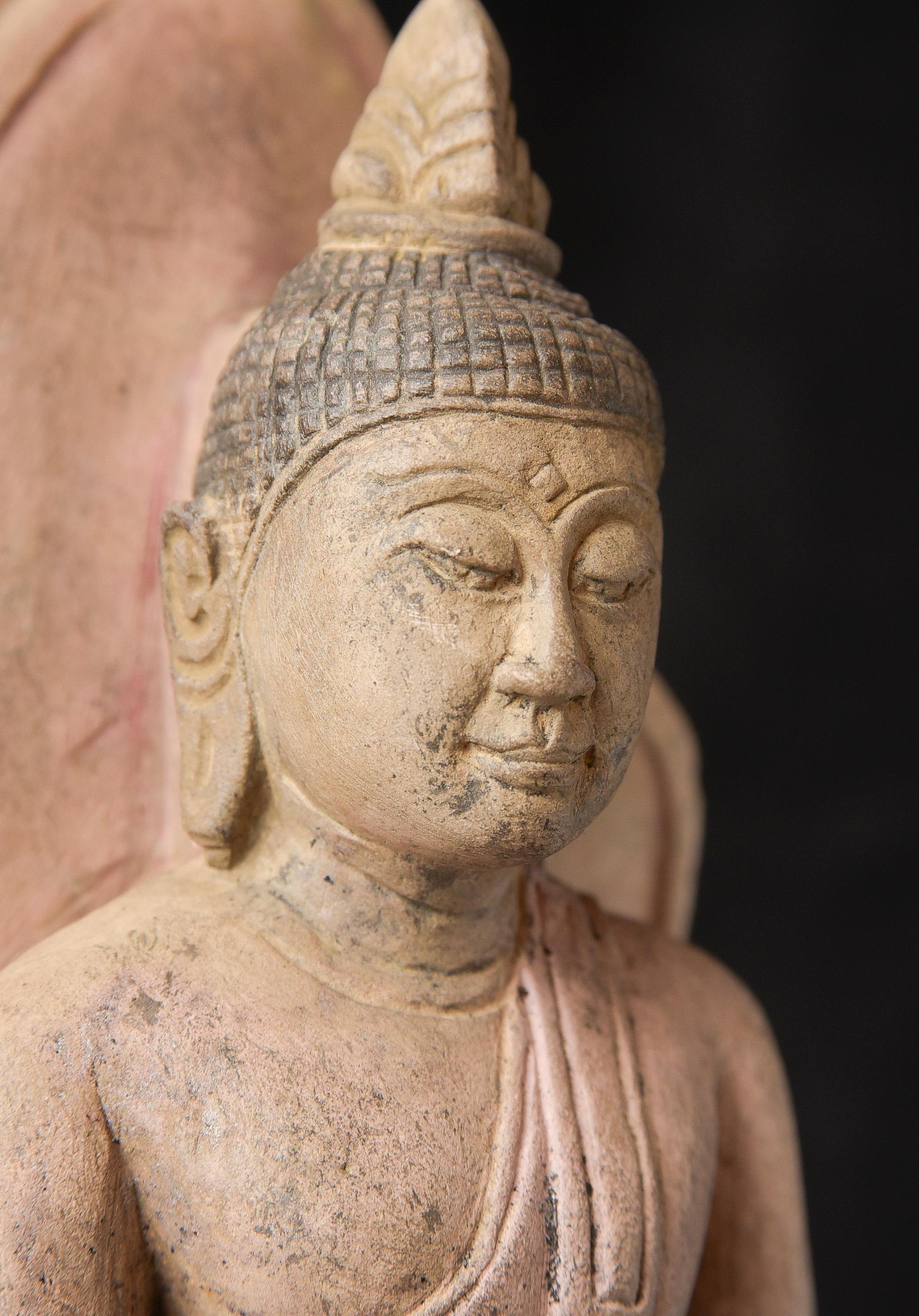 Buda de estuco del norte de Tailandia del siglo XV- buen ejemplo- perfecto estado - 10260 en venta 3