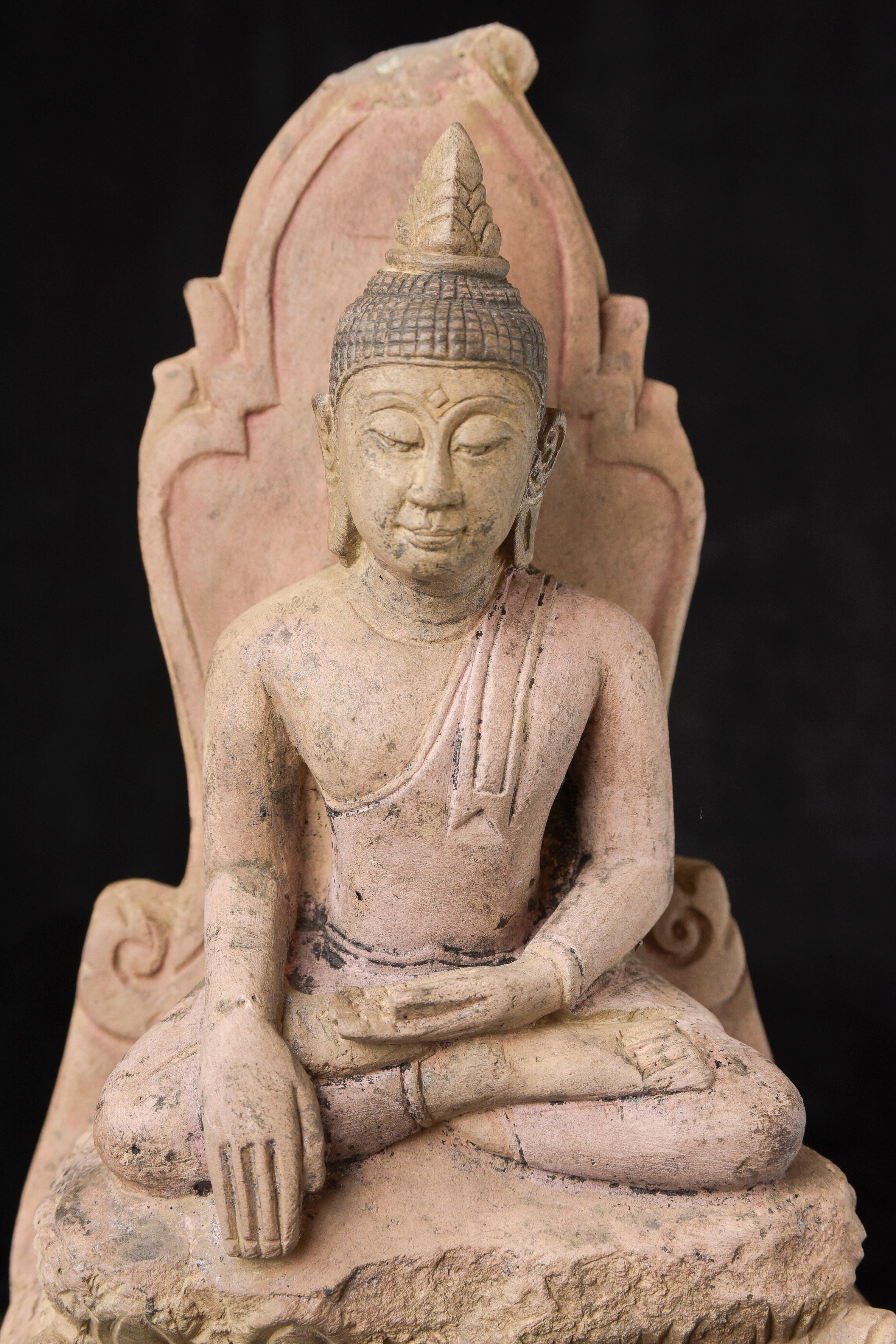 Buda de estuco del norte de Tailandia del siglo XV- buen ejemplo- perfecto estado - 10260 en venta 10