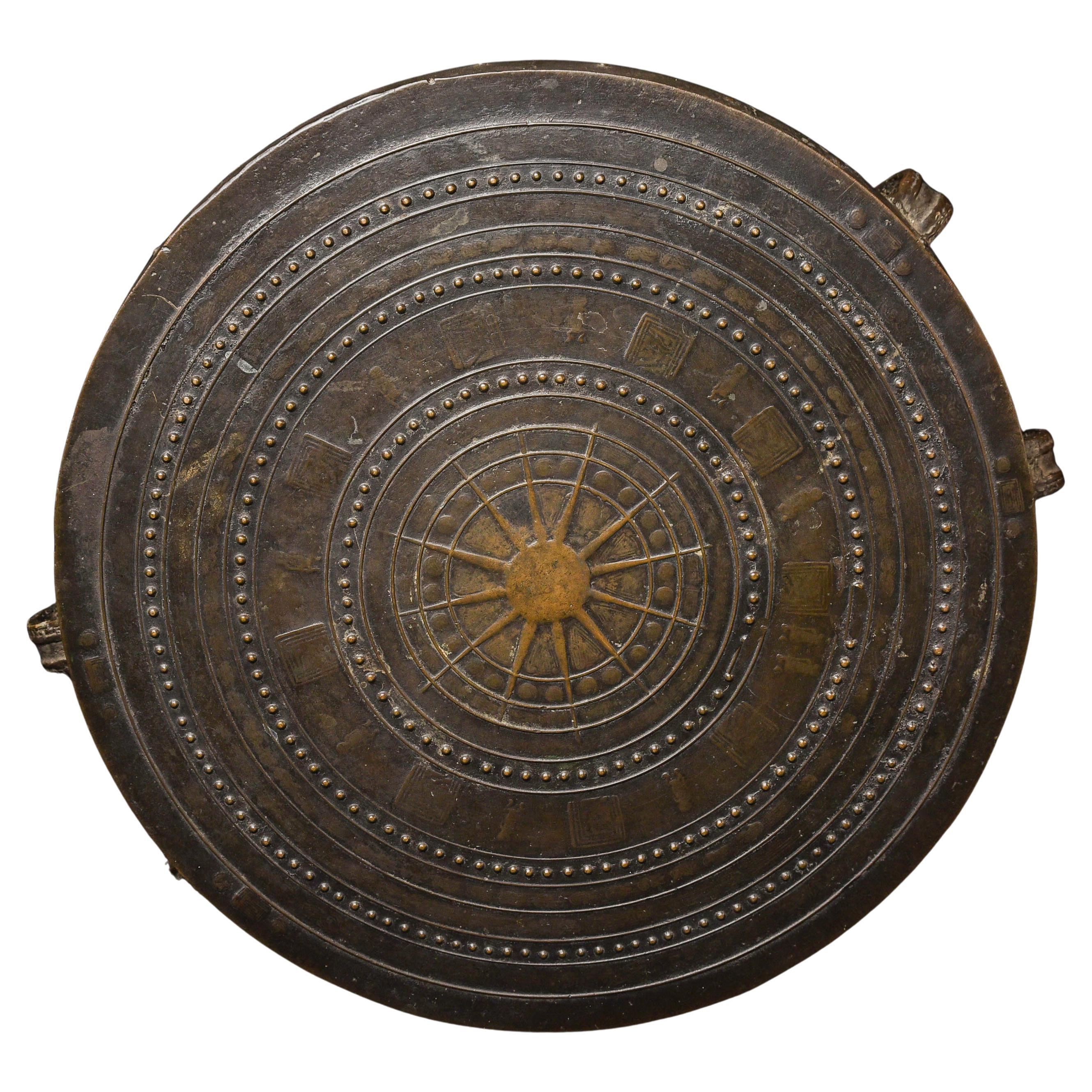 15thC or Earlier Southeast Asian Bronze Rain Drum (Frog Drum)