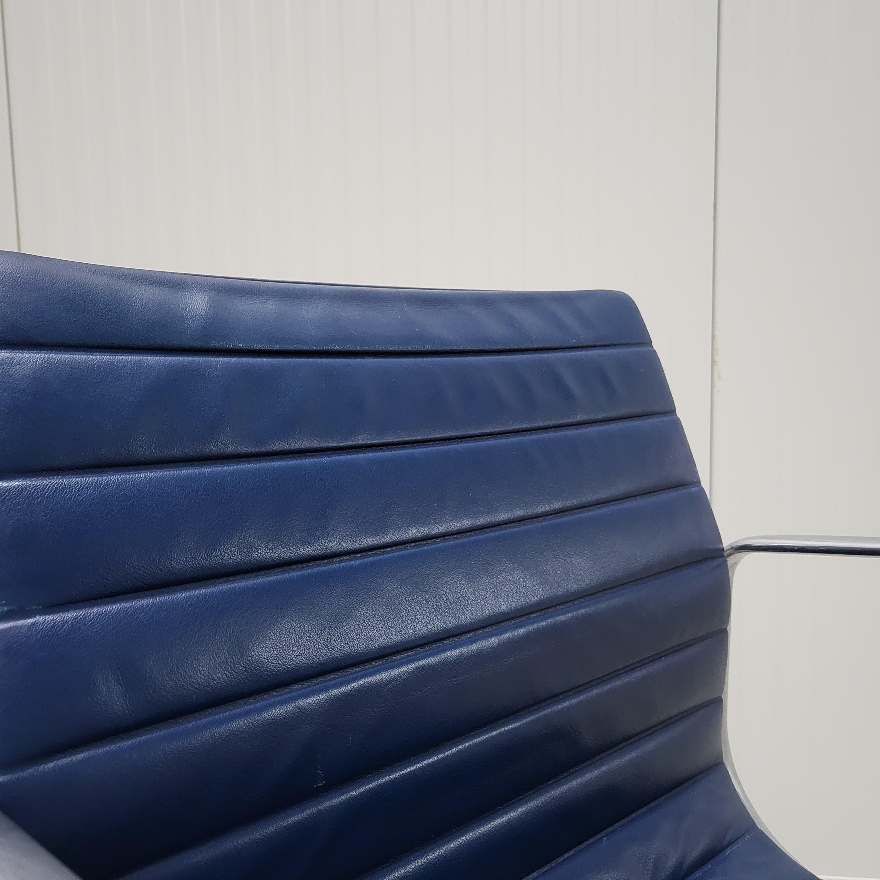 15x Vitra EA107 Office Chair by Charles Eames Blue Leather 1