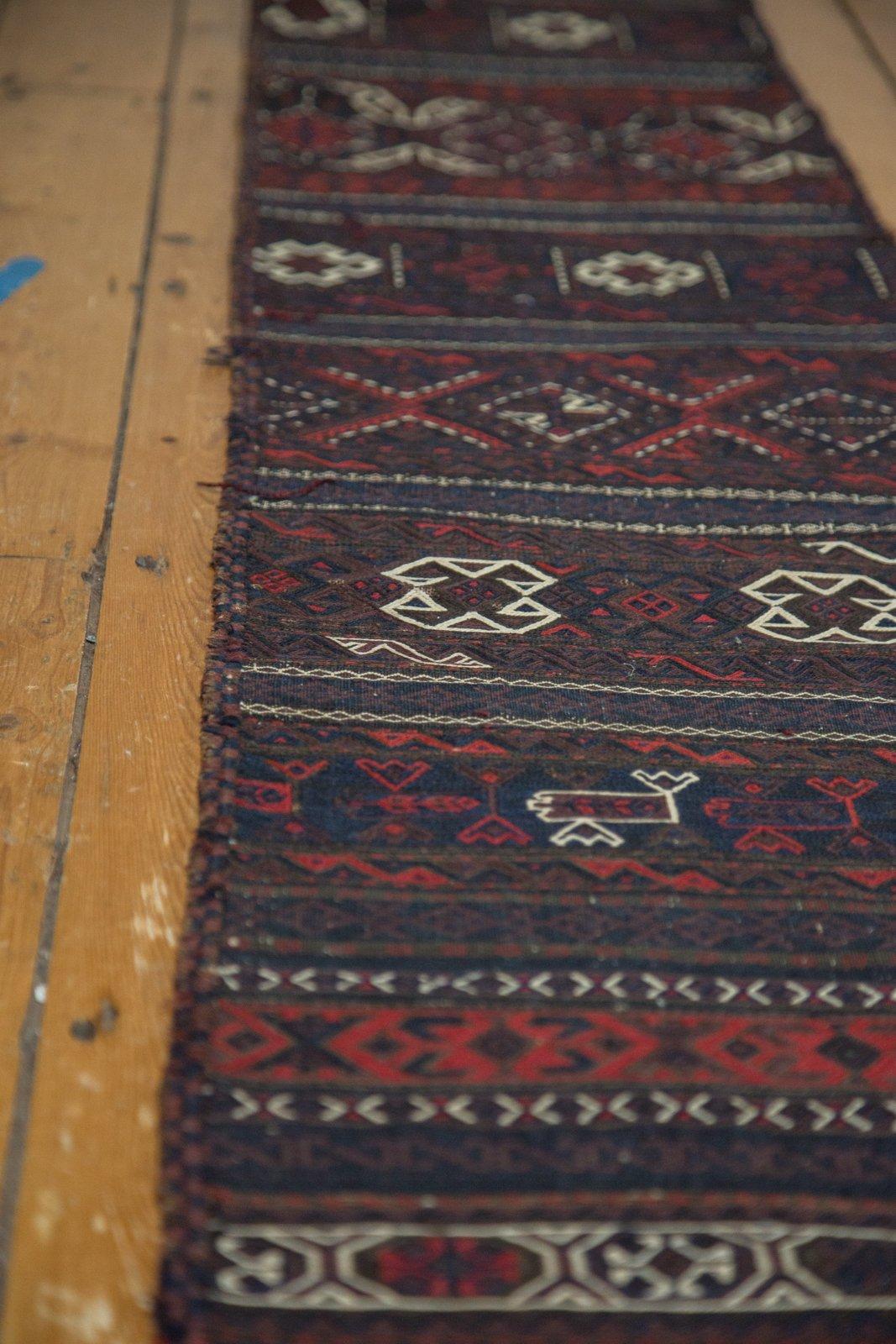 Antique Belouch Soumac Rug Runner In Good Condition For Sale In Katonah, NY