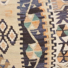 15"x15" Handwoven Kilim Cushion Cover. Vintage Accent Pillow. Wool Throw Pillow