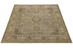 Tappeto di transizione in lana stile Khotan 15x16 - toni della terra e sottili medaglioni