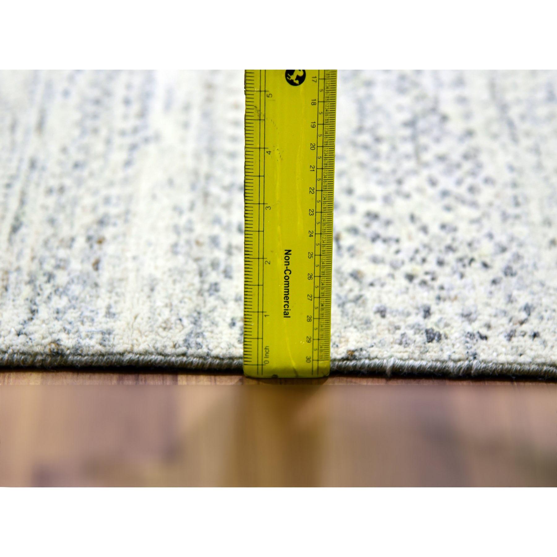 15'x20' Nacre White Modern Grass Design Tappeto di lana annodato a mano di grandi dimensioni in vendita 2