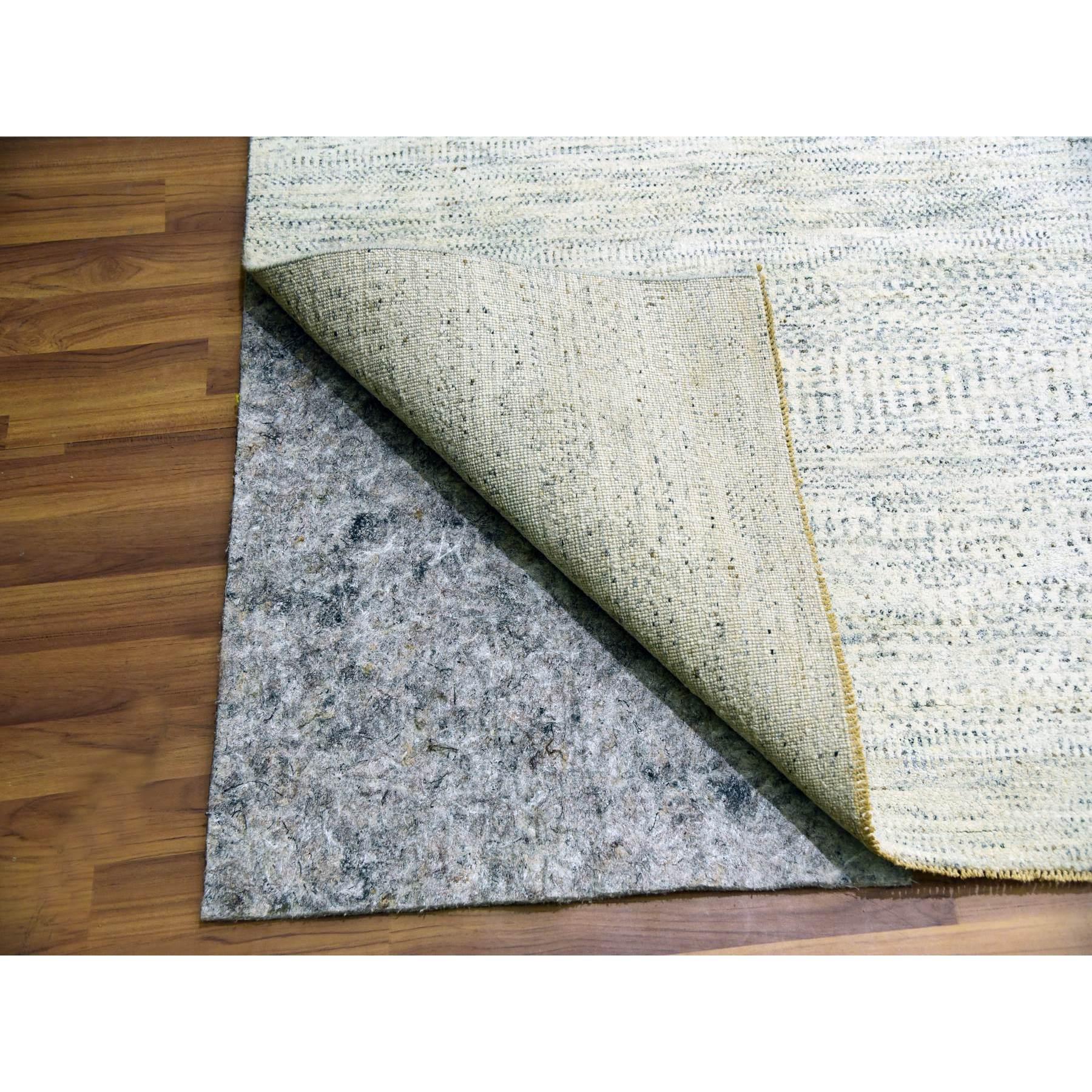 Indiano 15'x20' Nacre White Modern Grass Design Tappeto di lana annodato a mano di grandi dimensioni in vendita