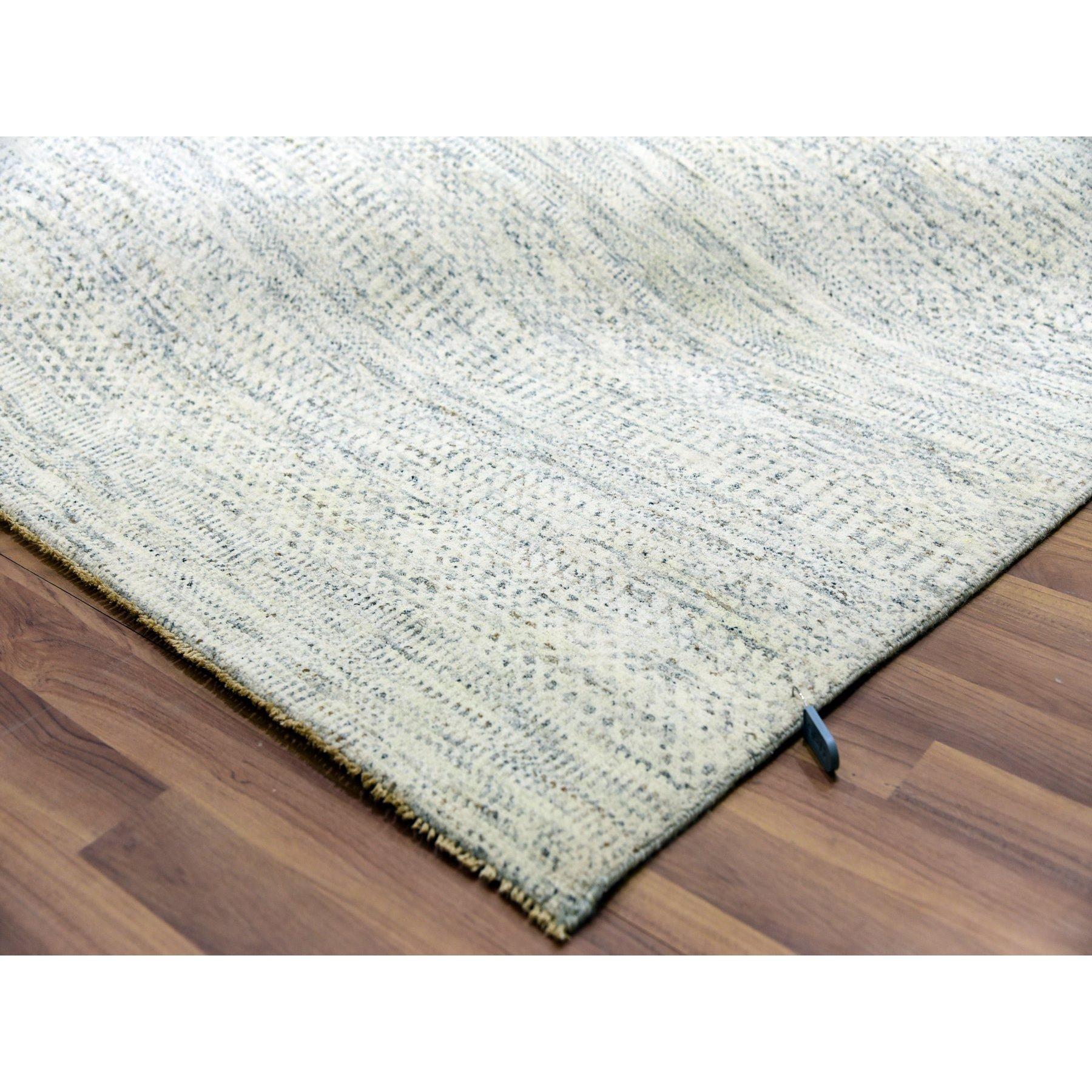 15'x20' Nacre White Modern Grass Design Tappeto di lana annodato a mano di grandi dimensioni In condizioni Nuovo in vendita a Carlstadt, NJ