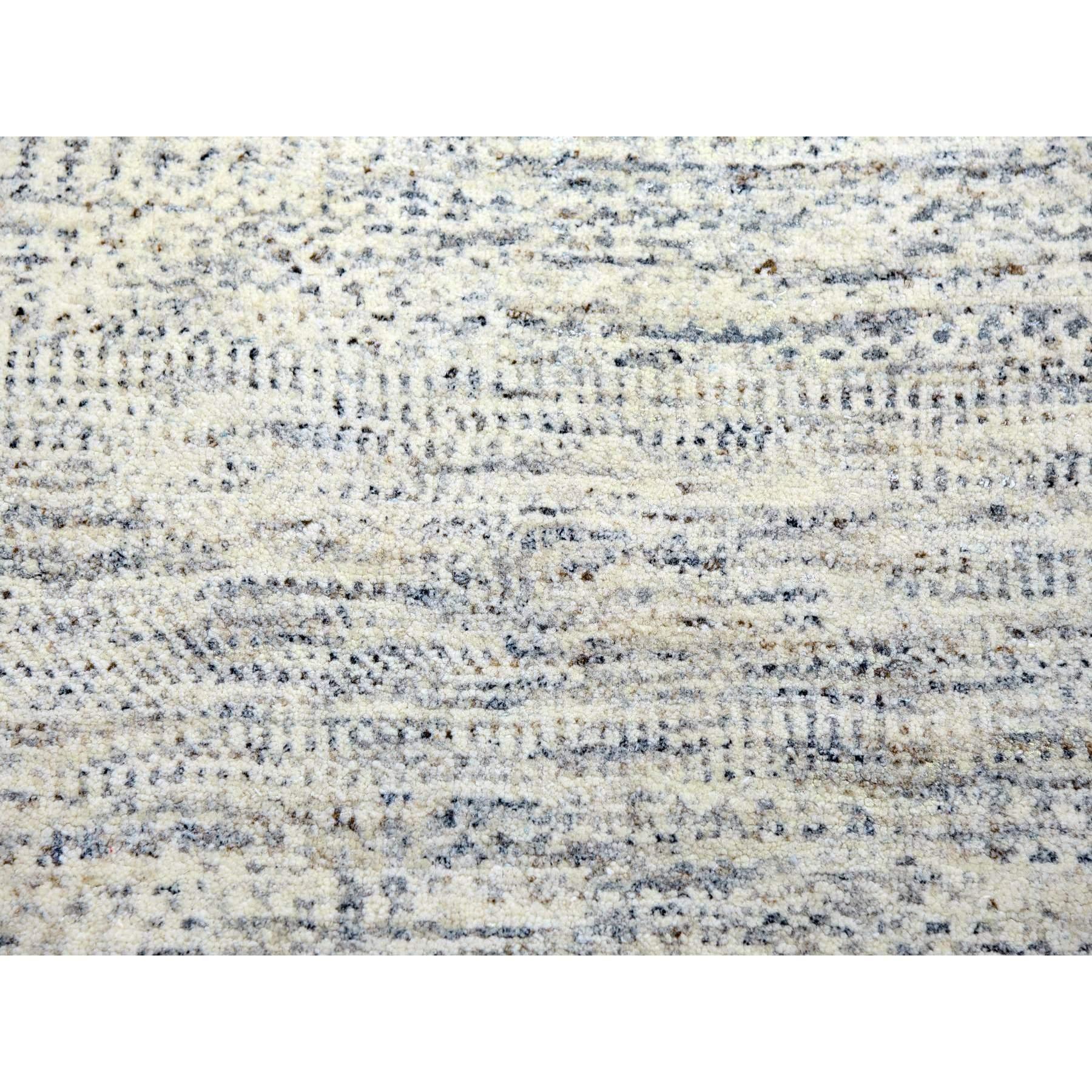 Lana 15'x20' Nacre White Modern Grass Design Tappeto di lana annodato a mano di grandi dimensioni in vendita