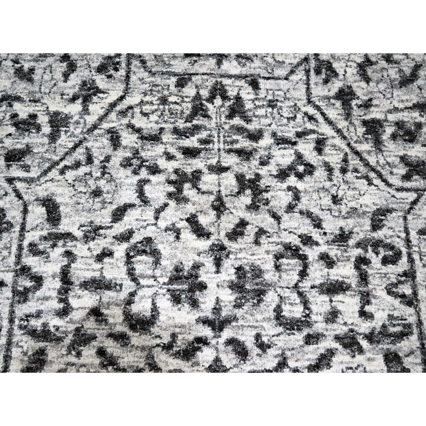 15'x20' Alfombra anudada a mano de lana natural con diseño tono sobre tono de la dinastía mameluca blanca Lana en venta