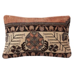 15"x24" Rustic Handmade Wool Cushion Cover. Vintage Turkish Rug Lumbar Pillow