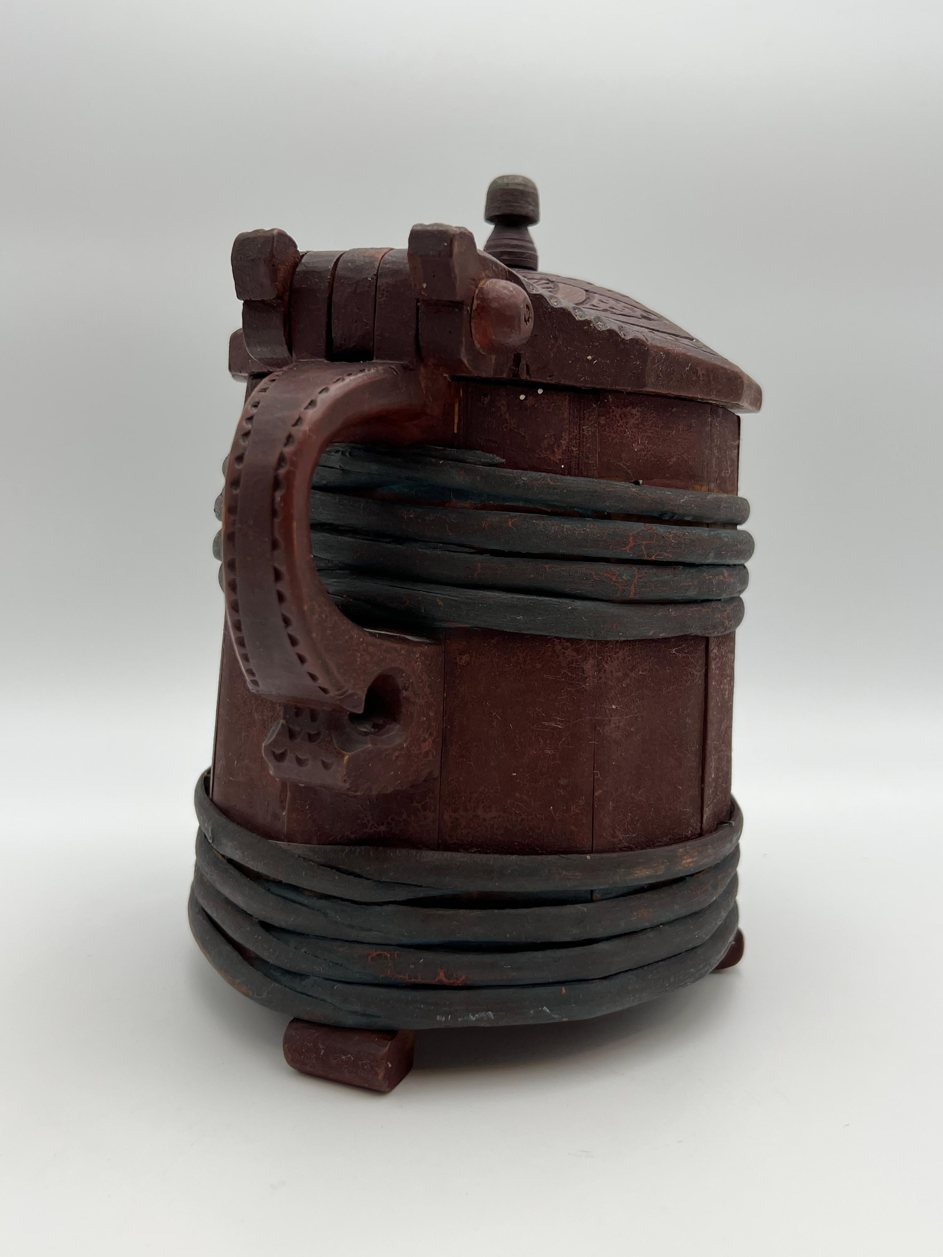 Bidon antique des années 16/1700, art populaire scandinave, qualité musée. Norvège/Islande en vente 3