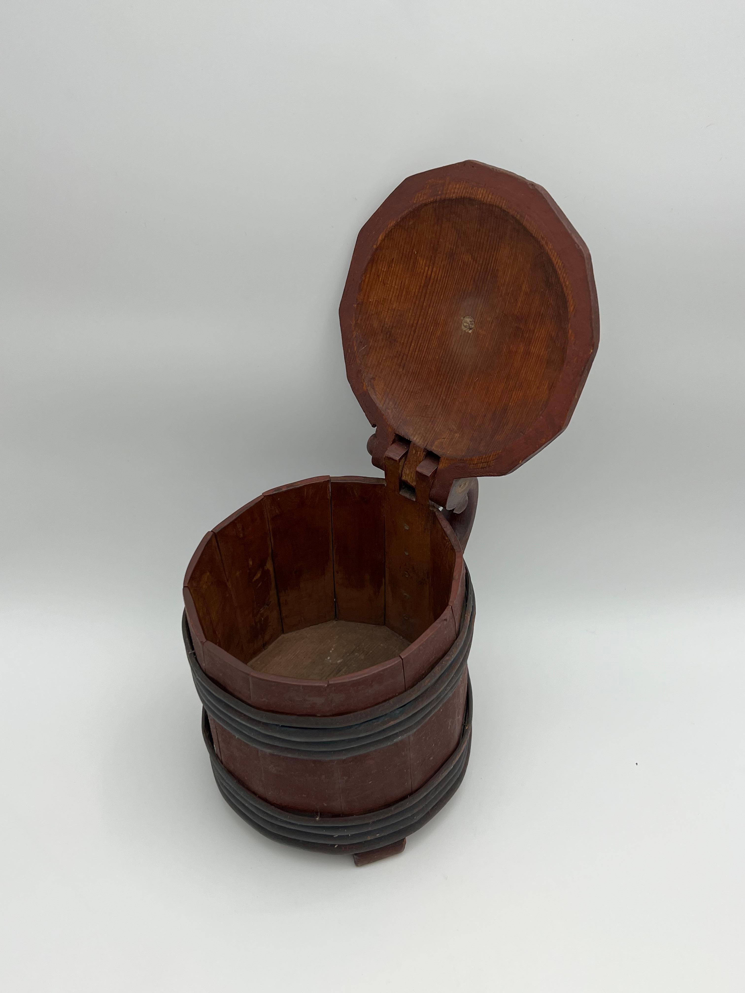 Bidon antique des années 16/1700, art populaire scandinave, qualité musée. Norvège/Islande en vente 5