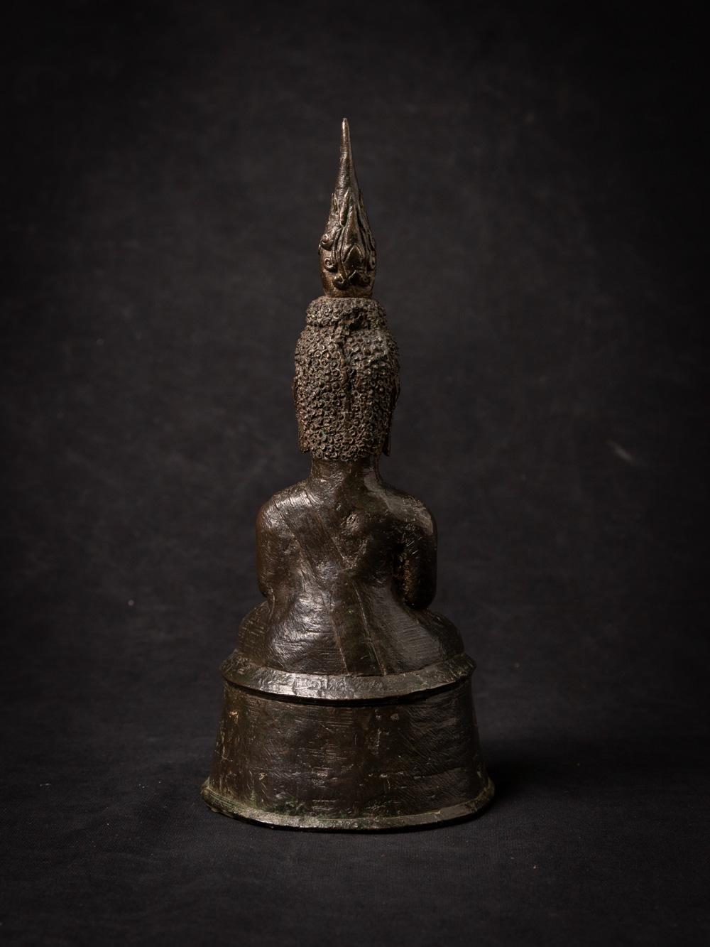 16-17th century antique bronze Buddha statue from Laos in Bhumisparsha Mudra In Good Condition In DEVENTER, NL