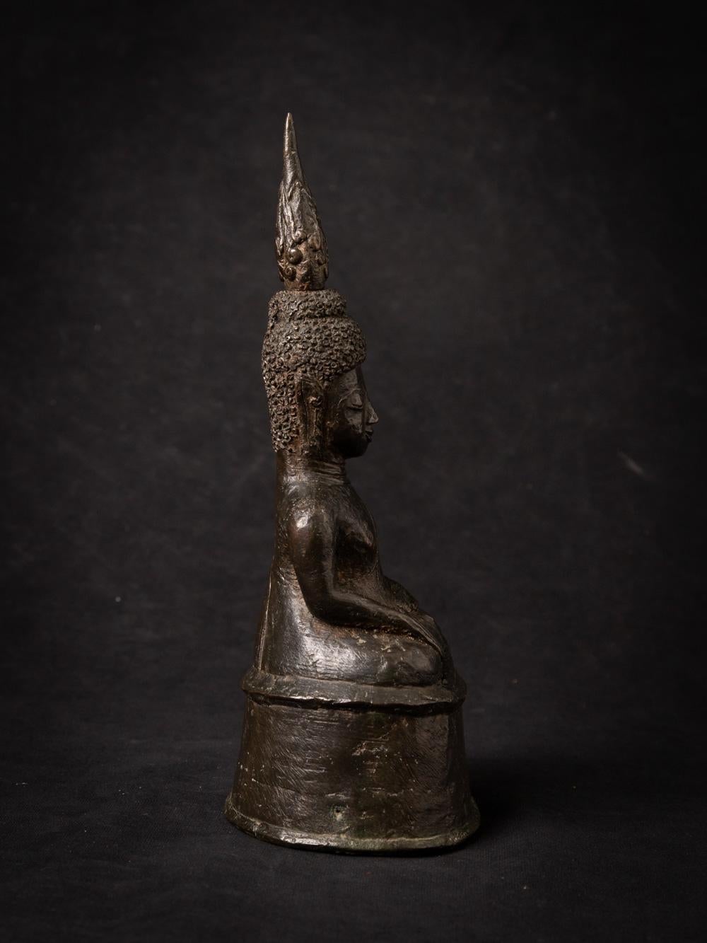 18th Century and Earlier 16-17th century antique bronze Buddha statue from Laos in Bhumisparsha Mudra
