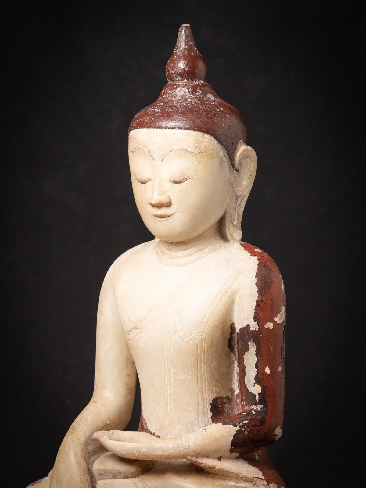 Sehr besondere antike burmesische Alabaster-Buddha-Statue aus Burma aus dem 16.-17. Jahrhundert im Zustand „Gut“ im Angebot in DEVENTER, NL