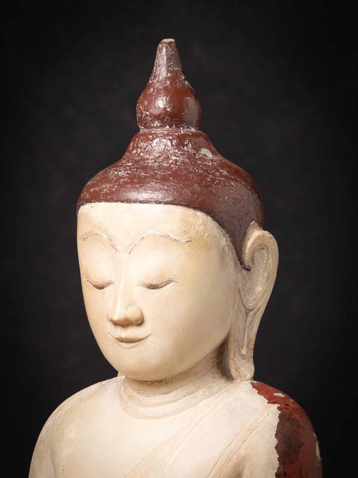 Marble 16-17th century Very special antique Burmese alabaster Buddha statue from Burma For Sale