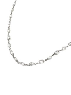 16"-18" Natural White Diamond(6.02ct) Necklace in 18K White Gold