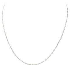 Collier ajustable 16"-18" en or blanc 18K et diamant naturel blanc (6.69ct)