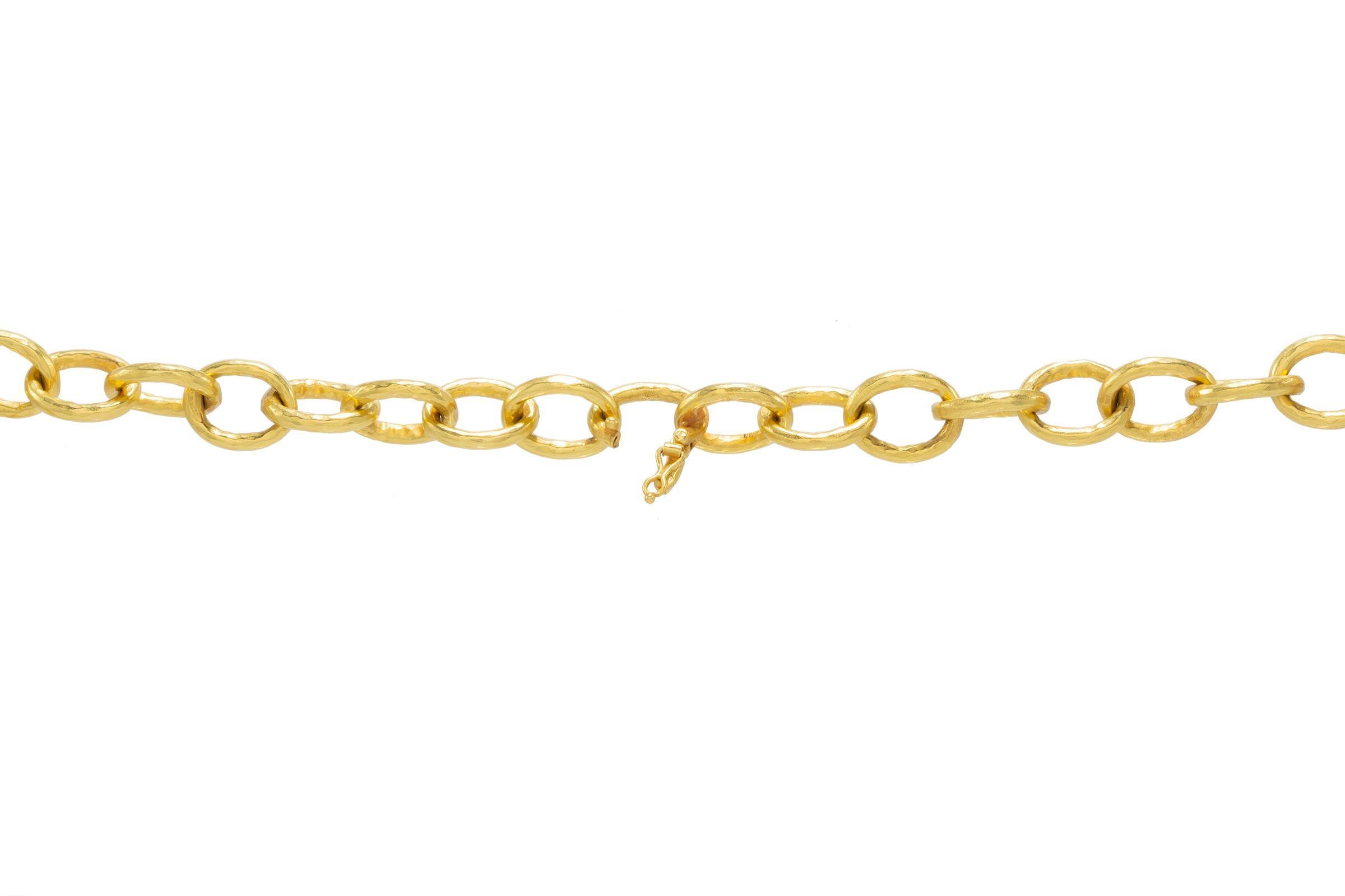 Chaîne collier à chaîne épaisse en or 20 carats faite à la main de 16 pouces en vente 1