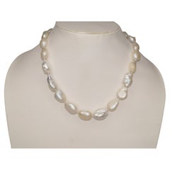16-23mm Lustrous baroque pearl 14k Gold Necklace Wedding White pearl necklace