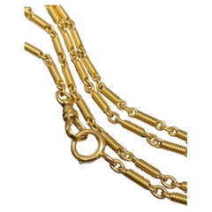 16 3/8" Retro 14k Rosy Yellow Gold Pocket Watch Fob Chain Necklace Bracelet