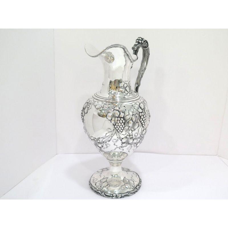 American Sterling Silver William Kendrick Antique Grapevine-Decorated Ewer