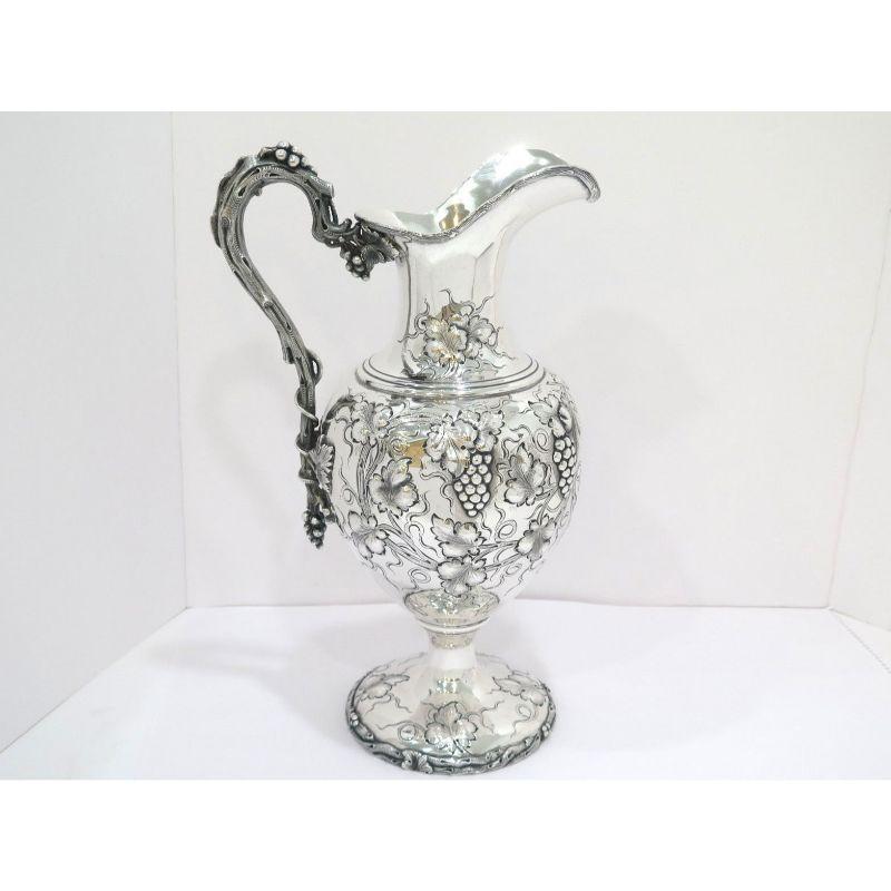 20th Century Sterling Silver William Kendrick Antique Grapevine-Decorated Ewer